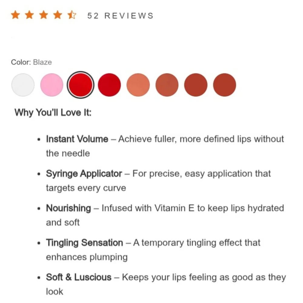 🎉3•$13/4•$16🎉 BEAUTY CREATIONS Plump & Pout Lip Plumping Booster Gloss Blaze